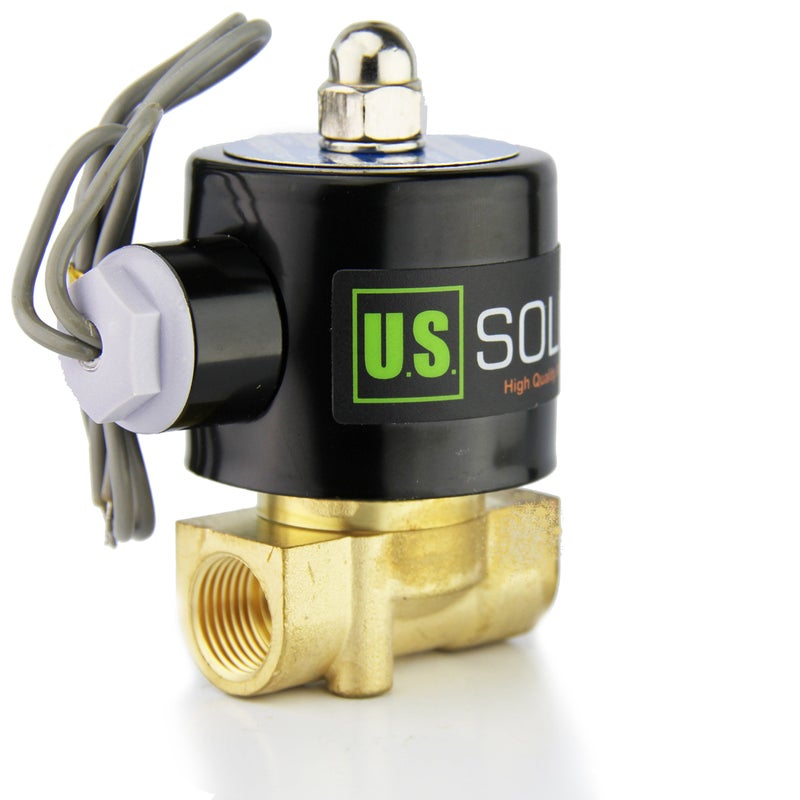 U.S. Solid 3/8" Brass Electric Solenoid Valve - 12V DC, VITON Gasket, Direct Acting, Normally Closed for Air, Gas, Fuel Applications - Image 4
